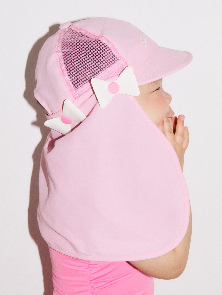 RIBBON DIP SUN CAP (for kids) - pink